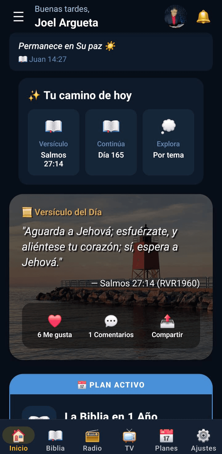 Captura completa de Biblia Plus en un teléfono Android